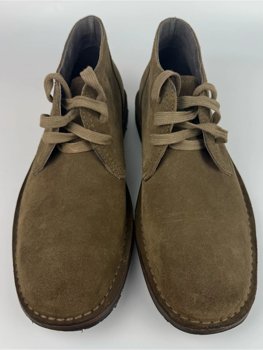 John Varvatos Chukka Ankle Boots Mens Olive/Tan Suede Lace Up Ankle Size 9M